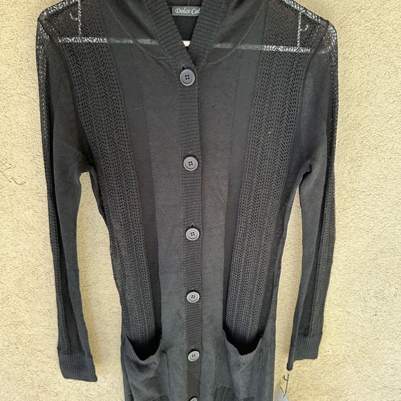 Dolce Cabo Black Button-Up Cardigan Sz S NWT - Picture 1 of 4